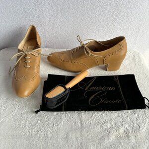 Camel Colored Leather Oxford Ballroom Dance Shoes 11N